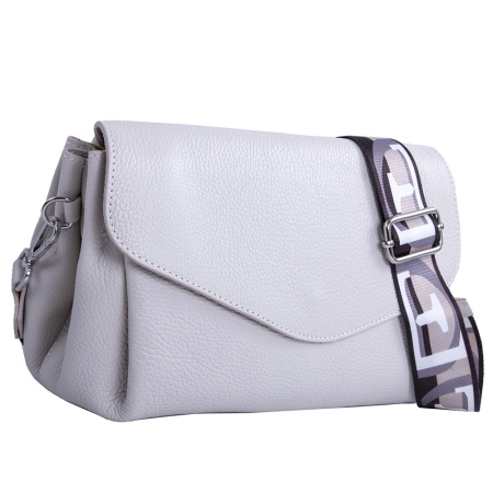 Сумка женская кросс боди из натуральной кожи Genuine leather 24891 бежевая