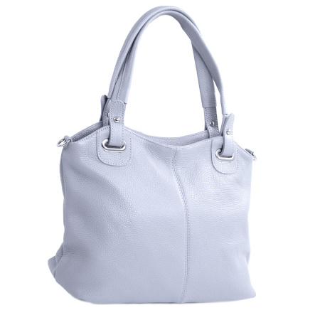 Сумка женская из натуральной кожи Genuine leather 26215 светло-серая