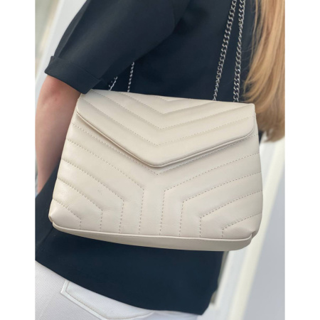 Сумка женская кросс боди из натуральной кожи Genuine leather 24408 бежевая