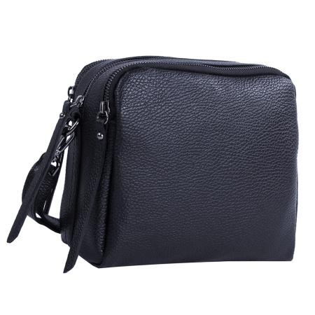 Сумка женская кросс боди из натуральной кожи Genuine leather 26144 черная