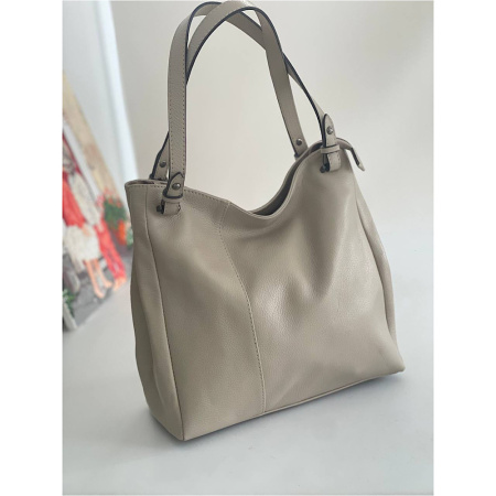 Сумка женская из натуральной кожи Genuine leather 28187 бежевая (капучино)