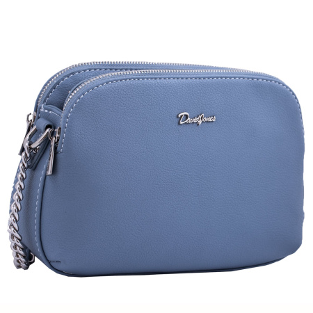Сумка женская из кожзаменителя кросс боди David Jones 18259 голубая