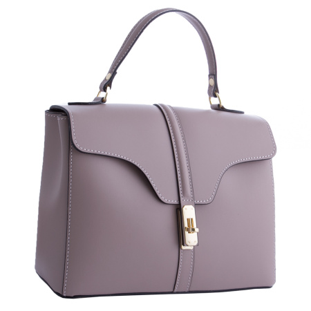 Сумка женская кожаная форматная Genuine leather 20886 пудровая