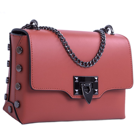 Сумка женская кросс боди из натуральной кожи Genuine leather 24649 терракотовая
