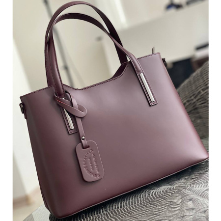 Сумка женская форматная из натуральной кожи Genuine leather 27156 бордовая