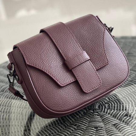 Сумка женская кросс боди из натуральной кожи Genuine leather 27214 бордовая
