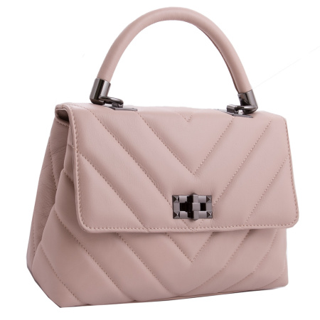 Сумка сэтчел из натуральной кожи Genuine leather 18453 пудровая