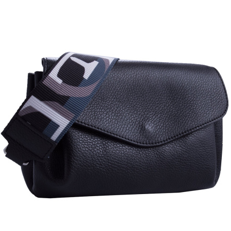 Кожаная сумка кросс-боди Genuine leather 20412 черная