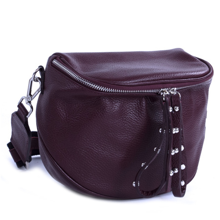Сумка женская кросс боди бананка из натуральной кожи Genuine leather B-GE23902 бордовая