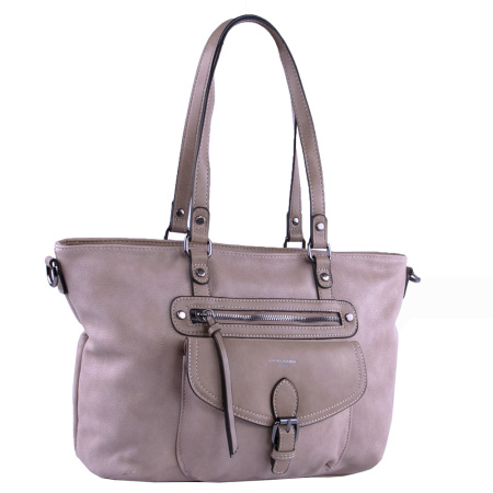 Сумка женская шоппер из экокожи David Jones 22833 бежевая 