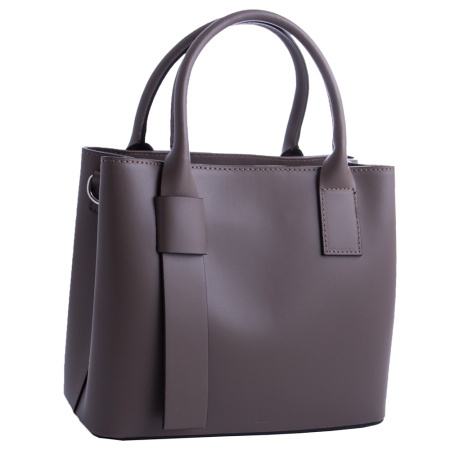 Сумка женская из гладкой натуральной кожи итальянская Genuine leather 19071 таупе