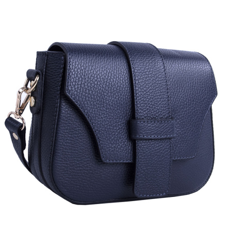 Сумка женская кросс боди из натуральной кожи Genuine leather 25754 темно-синяя