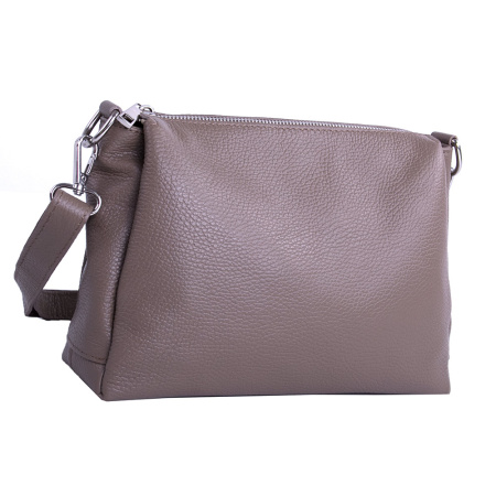 Сумка женская кросс боди из натуральной кожи Genuine leather 25643 темный тауп