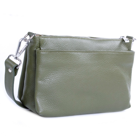 Сумка женская кросс боди из натуральной кожи Genuine leather B-GE23914 зеленая