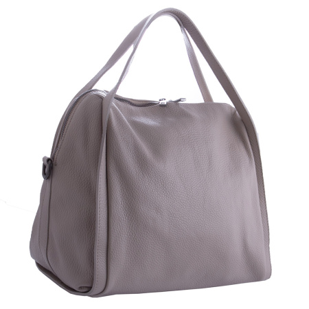 Итальянская кожаная сумка на двух ручках Genuine leather 20489 бежевая