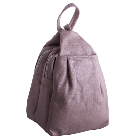 Кожаный рюкзак женский городской Genuine leather 20046 пудровый