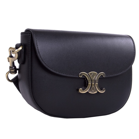 Сумка женская кросс боди из натуральной кожи Genuine leather 24916 черная