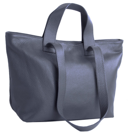 Сумка мешок женская из натуральной кожи Genuine leather 25685 темно-серая