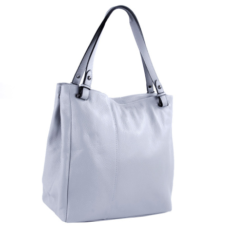 Сумка шоппер женская из натуральной кожи Genuine leather B-GE23535 светло-серая