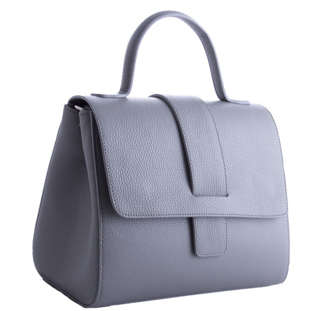 Кожаная сумка с клапаном Genuine leather 19917 серая