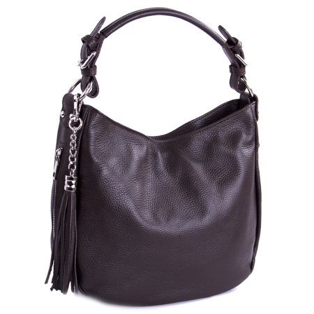 Сумка-мешок женская из натуральной кожи Genuine leather B-GE23969 коричневая