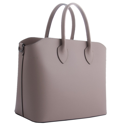 Кожаная сумка на двух ручках Genuine leather 20481 пудровая