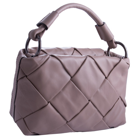 Кожаная сумка кросс-боди Genuine leather 20442 пудровая