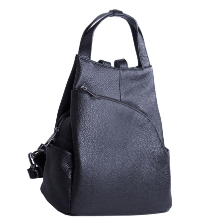 Рюкзак женский городской из натуральной кожи Genuine leather 25432 черный