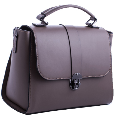 Итальянская кожаная сумка Genuine leather 18959 цвет тауп