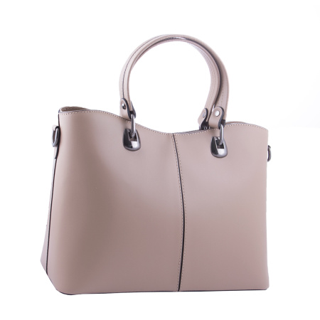 Сумка женская кожаная тоут Genuine leather 21449 светлый тауп 