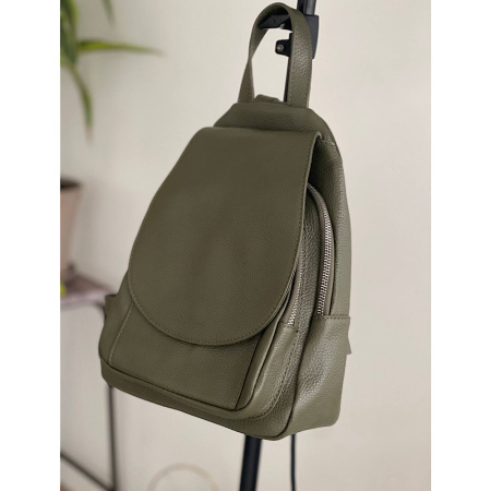 Рюкзак женский городской из натуральной кожи Genuine leather 27562 хаки