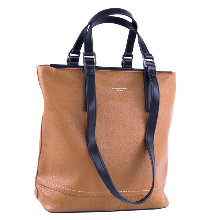 Сумка женская шоппер из экокожи David Jones B-DJ22837 рыжая 