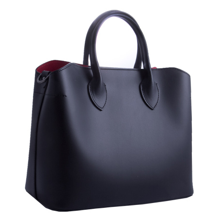 Кожаная классическая сумка Genuine leather 20436 черная