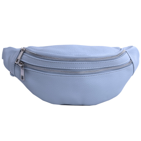 Сумка бананка женская из натуральной кожи Genuine leather 24908 голубая