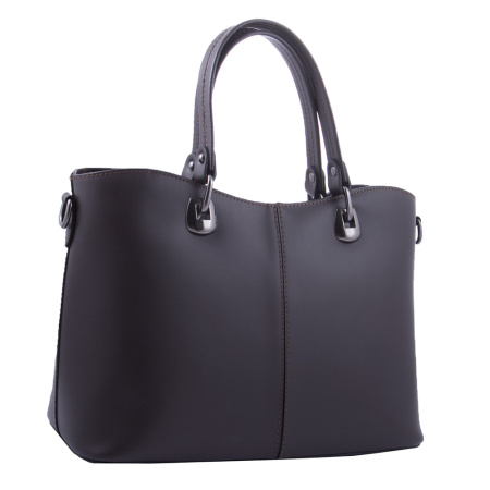Сумка женская кожаная Genuine leather 21856 темно-коричневая