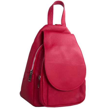 Рюкзак женский городской из натуральной кожи Genuine leather 25243 красный