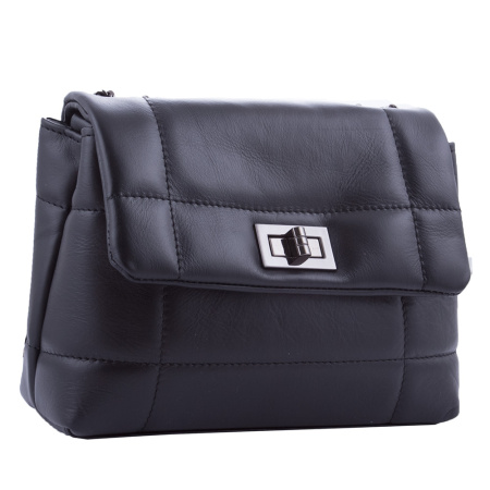 Сумка женская кросс боди кожаная Genuine leather 21696 черная