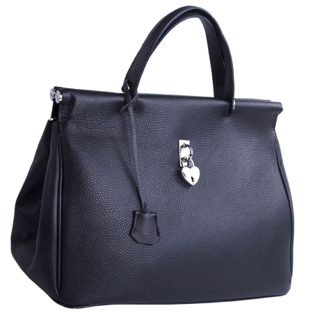 Сумка женская из натуральной кожи Genuine leather 25330 черная