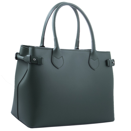 Сумка женская кожаная Genuine leather 21855 темно-зеленая 
