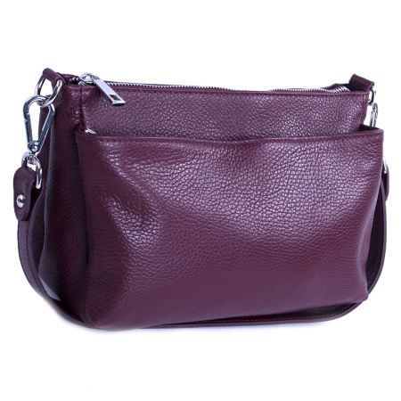 Сумка женская кросс боди из натуральной кожи Genuine leather B-GE24033 бордовая