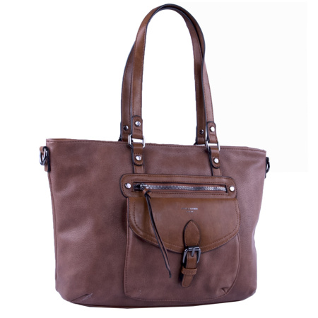 Сумка женская шоппер из экокожи David Jones 22832 рыжая