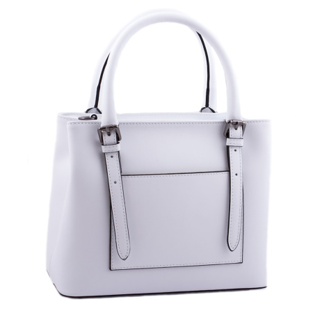 Сумка женская кожаная на двух ручках Genuine leather 15199 белая