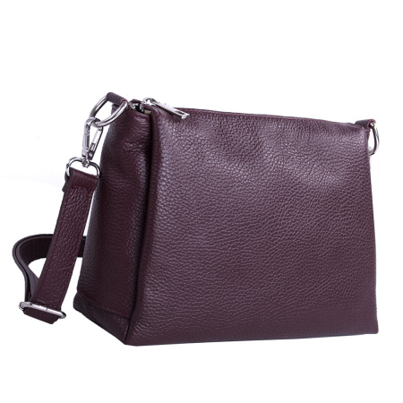Сумка женская кросс боди из натуральной кожи Genuine leather 25642 бордовая