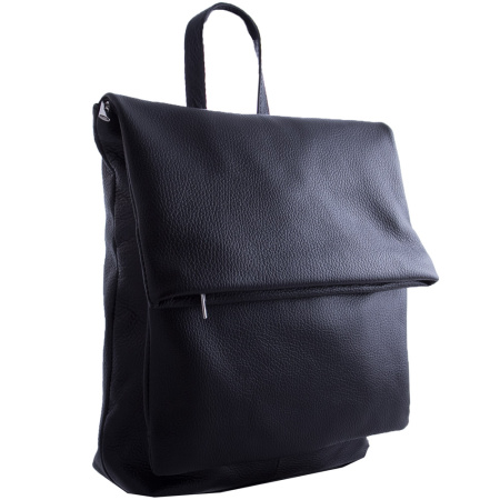 Рюкзак кожаный итальянский Genuine leather 19937 черный 
