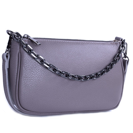 Сумка женская кросс боди из натуральной кожи Genuine leather B-GE23936 серая