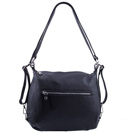 Сумка кросс боди из натуральной кожи Genuine leather 18456 черная 