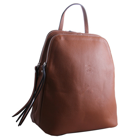Итальянский кожаный рюкзак с 2-мя отделениями Genuine leather RU-GE19900 рыжий