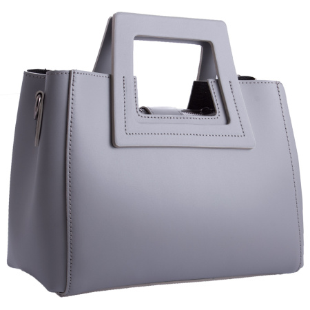 Итальнская кожаная сумка Genuine leather 20469 серая