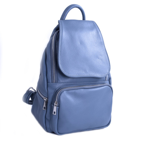 Рюкзак женский городской из натуральной кожи Genuine leather RU-GE23707 голубой