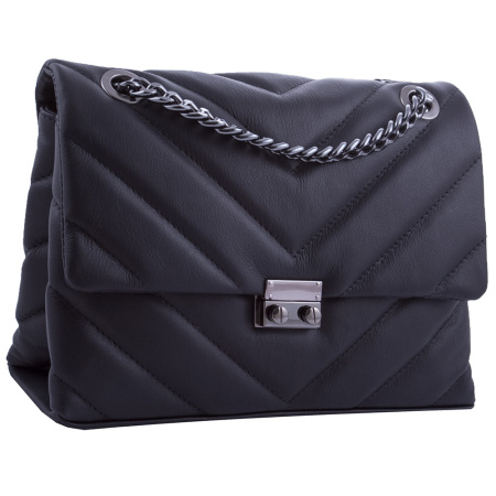 Итальянская кожаная сумка Genuine leather 22352 черная